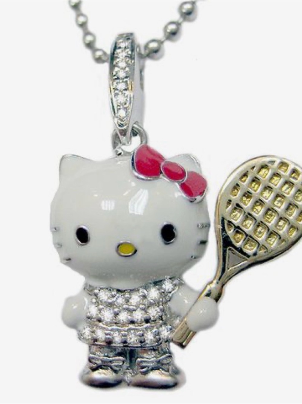 Kimora lee Simmons hello kitty diamond enamel tennis pendant